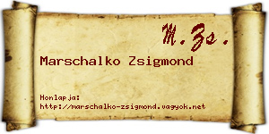 Marschalko Zsigmond névjegykártya